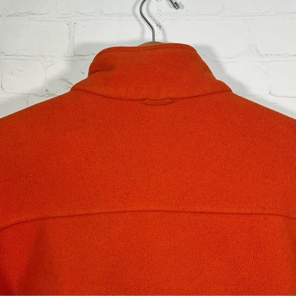 Vintage LL Bean Fleece Jacket Mens Size Medium Orange Full Zip Outdoors Classic - Picture 9 of 11